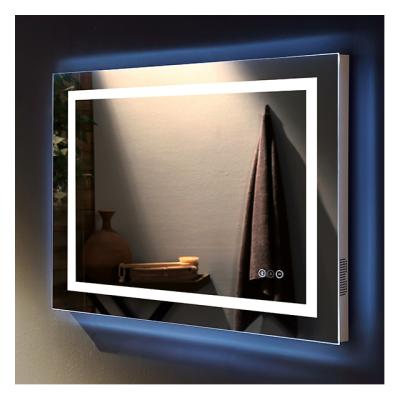 China Dimest Bright Vantiy LED Mirrors 5mm Copper Free Popular Bathroom Lighted Mirror With Wireless Speaker for sale