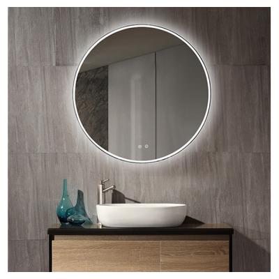 China Hotel Illuminated Modern Framless Round Lit Wall Mounted Backlit Vanty Mirror Vanty Mirror With Light for sale