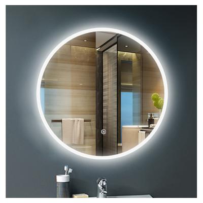 China Popular Modern Round LED Light Bathroom Fog Light Vanity Mirror With LED Lights for sale