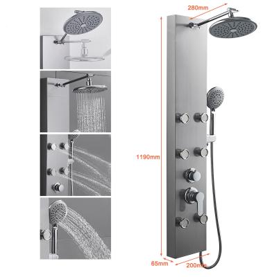 China Without Sliding Bar 2021 High Quality Fashion Bathroom Wall Panels Shower Panel Stainless Steel Wholesale for sale