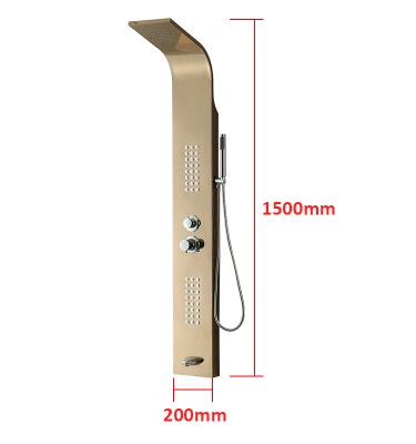 China Without Slide Bar Good Quality Shower Panel Set Shower Panel Bathroom Gold Shower Wall Panel for sale