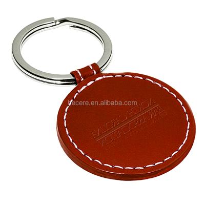 China ABS+Leather 13.56Mhz ISO14443 Laser Engraved NFC Leather Key Chain Keyfob for sale