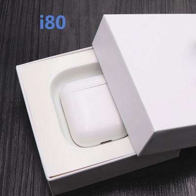 China Comfortable Wearing White i80 Earbuds With Retail Box Earphone Wireless Charging Blue Tooth Earphone for sale