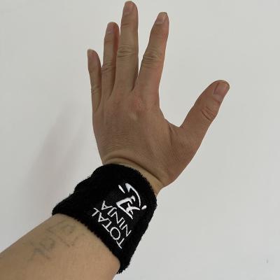 China Custom 100% cotton wristband promos embroidery logo ninja warrior cotton headband for sale