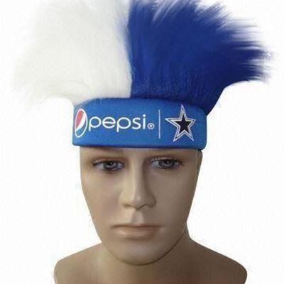 China European and American style wig headband for football fans crazy hair with spirit hair for sale