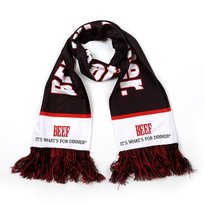 China Soft Smooth Comfortable Custom Football Scarf Football Fan Accessories Knitting Football Scarf for sale