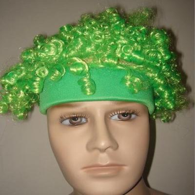 China Green Polyester Hair Crazy Promotion For Football Team Sports Fan for sale