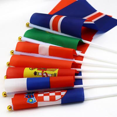 China Decoration Digital Printing World Cup Football Mini National Fan Hand Flag For Wholesale for sale