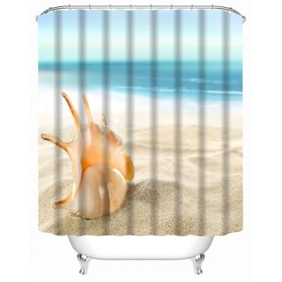 China Factory direct sale viable sandbeach print fabric bathroom shower curtain set for sale