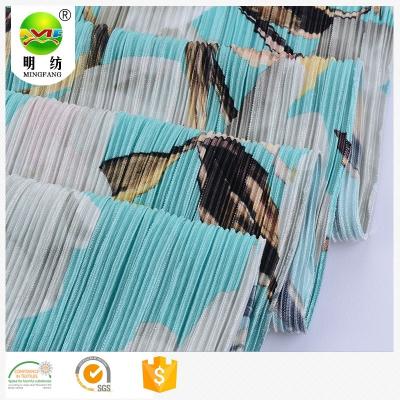 China Wholesale Custom Copy Pleated Polyester Crepe Fabric Anti Static for sale