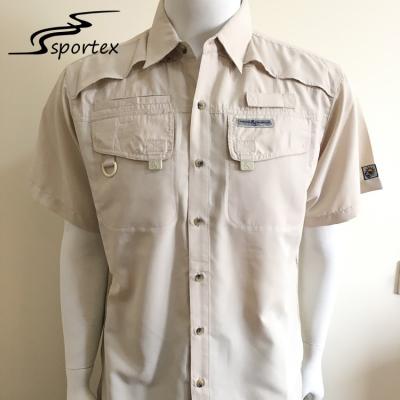 China Prenda impermeable para hombre 100% de las camisas de la pesca de Ripstop del poliéster para el verano en venta