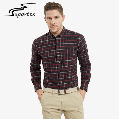 China 100% longitud formal masculina los 65.5cm - los 68.5cm de la manga de las camisas de la franela de algodón en venta