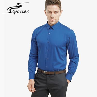 China Business Mens Slim Fit Cotton Shirts Poplin Fabric Type Skin Friendly for sale