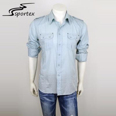 China Fashion Mens Fitted Shirts Casual , Casual Shirts For Men Anti Pilling for sale