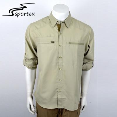 China Nylon Fashion Mens Custom Outdoor Shirts Plain Dyed Technics Light Weight for sale