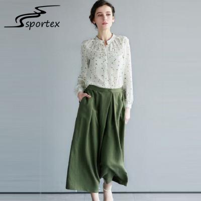 China Elegant Printed Ladies Shirts And Blouses High Grade Chiffon Fabric Casual Style for sale