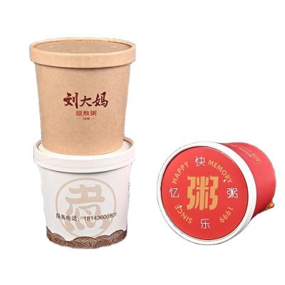 China 26oz thick soup bowl paper printed paper arc modern food packaging promotional paper bowl for sale