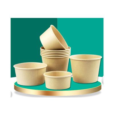 China Custom Disposable Paper Bowl Disposable Kraft Paper Bowl Disposable Paper Soup Bowl for sale