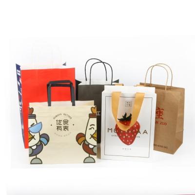 China Multicolor Disposable Safety Kraft Paper Bag Packaging Takeaway Paper Bag for sale