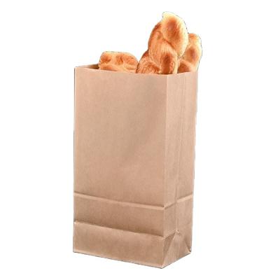 China Custom Security Kraft Paper Bread Square Paper Bag Packaging Bag Baked Bottom Paper Bag for sale