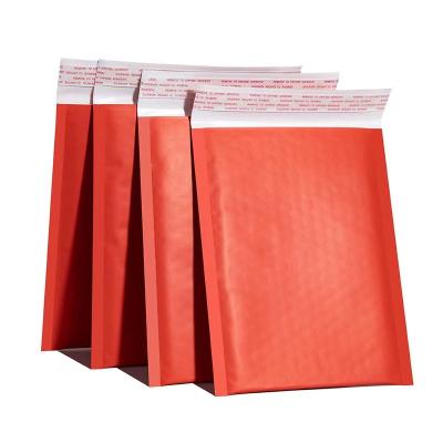 China shoes & Clothing Bubble Mailers Compostable Red A4 Custom Bubble Envelopes With Logo Kraft Paper Envelope 6x10 Bags Recycled Packaging Bags for sale