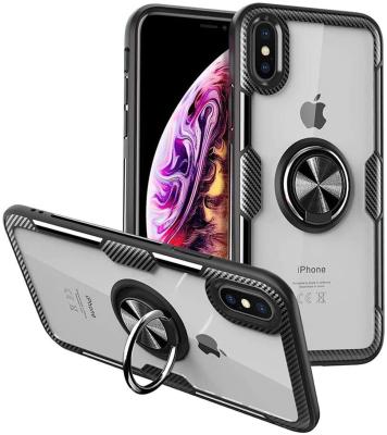 China Clear Silicone Case with Design for iPhoneXs, Black Slim Fit iPhoneX Case and Slim iPhone 10 Case with Magnetic Ring Holder, for sale