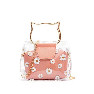 China 2021 summer women's bag waterproof small child mother handbag bag fresh cat transparent bag new for sale