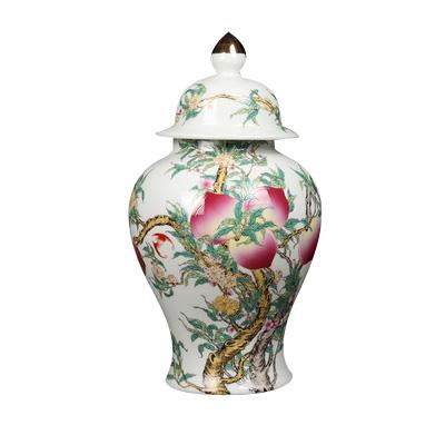 China Chinese Viable Ginger Jar Ginger Jar Home Decoration Antique Porcelain Peach for sale