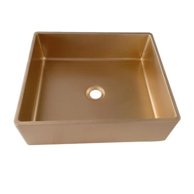 China Manufacturer Handmade Antique Square Basin Sink Copper Modern Bathroom for sale