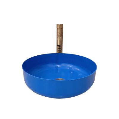 China Modern High End Hand Made Blue Painted Kitchen Sinks Stainless Steel Sink For Sale for sale