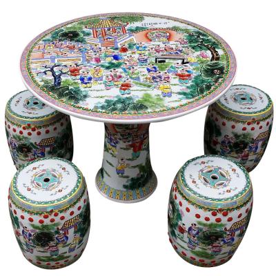 China Jingdezhen Convertible Ceramic Table and Hand Painted Stools Accent Table for Sale for sale