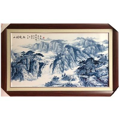 China Traditional Chinese Blue and White Hand Painted Wall Art Porcelain Painting from Jingdezhen for Home Decor for sale