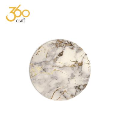 China Sustainable Printing Custom Diatomite Water Absorber Ceramic Coasters With Marble Pattern for sale