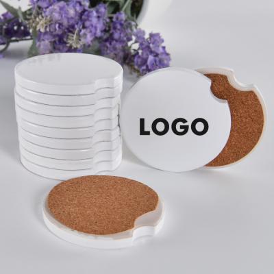 China Sustainable Customized Design White Sandstone Car Coaster For Sublimation for sale