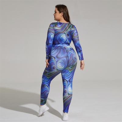 China Large Size Breathable Sexy Yoga Set Print Bandage Yoga Set Main Wear 2 Piece Butt Sportswear Set Yoga Lifting Gaiters for sale