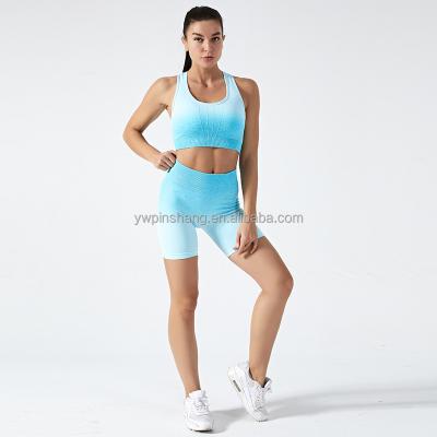 China Breathable Recycled Environmental Friendly Fabric With Four Needles And Six Yarns Processing Customized Knot Dyed Yoga Exercise Wear for sale