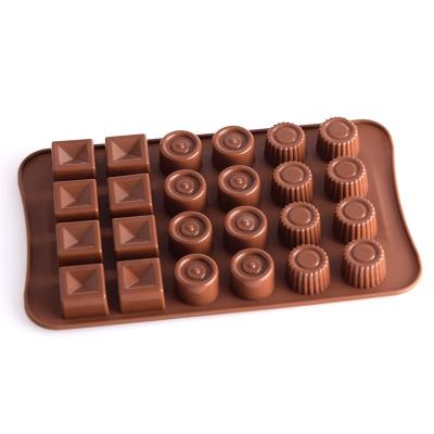 China 24 Different Hole Shape Silicone Rubber Mold Cake Chocolate Mold Candy Ice Cube Baking Tools for sale