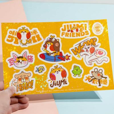 China Waterproof Kiss Cut Custom Sticker Sheet Waterproof Transparent Vinyl Stickers Labels for sale