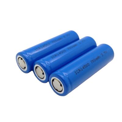 China Long Cycle Life High Performance AA ICR14500 800mah 14500 Li-ion 3.7v Battery Rechargeable Lithium Ion Battery for sale