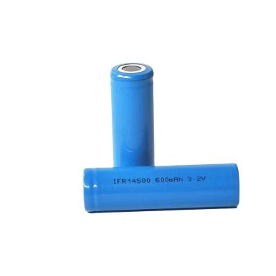 China Brand New Long Cycle Life High Performance LiFePo4 Batteries 14500 3.2V 600mAh LiFePo4 Rechargeable Battery For RC Cars for sale