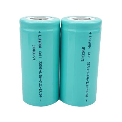 China Long cycle life 32700 3.2V 6000mAh lifepo4 LiFePO4 5C rechargeable battery cells discharge battery for LED flashlights emergency lights for sale