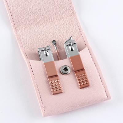 China Promotional Nail Clippers Stainless Steel Mini Manicure Pedicure Set Toe Hand Foot Nail Care Products Rose Gold Gift Nail Supplier for sale