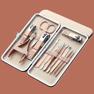 China Rose Gold Fast Shipping 2021 Nail Accessories Machine Women's Gift Set Professional Manicure Tweezers Nail Clippers Set for sale