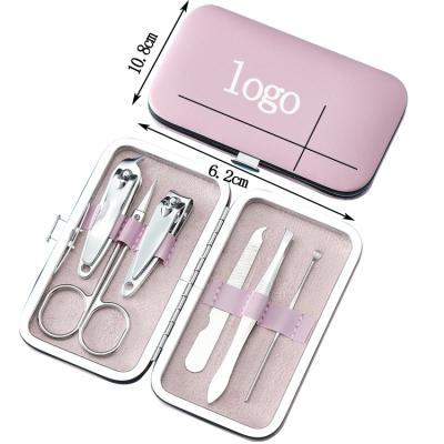 China Goods 6 Pcs Stainless Steel Nail Clipper Cutter Trimmer Ear Pick Grooming Nail Art Tools Set Kits Manicure Set Pedicure Toe for sale