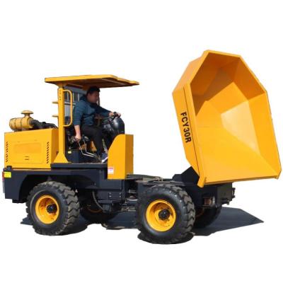 China Machinery repair shops truck dumper FCY30 4WD new 3 ton hydraulic swivel 180 degree dump truck for sale