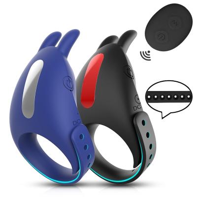 China Size Adjustable Adjustable Cock Ring for Men Remote Control Vibrating Penis Rings for Ejaculation Delay Testis Stimulation Sex Toy for Couples for sale