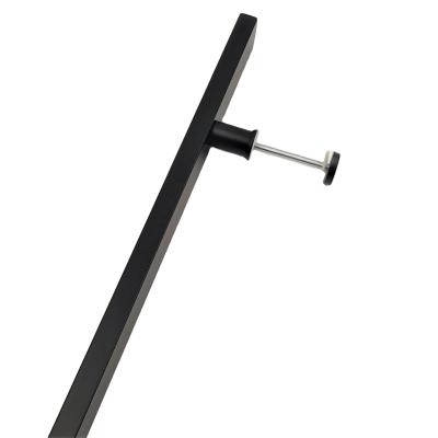 China Modern Simple 1200mm Side Handle Stainless Steel Wooden Door Pull T Bar Black Door Handle for sale