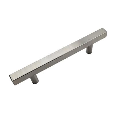 China Modern Cavity T Bar Furniture Pulls Stainless Steel 201 Modern Kitchen Door Pull Square Tube Cabinet Handles for sale