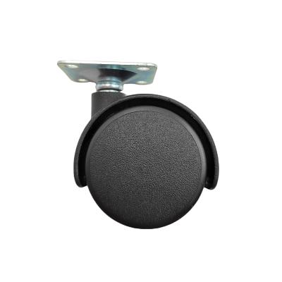 China PIVOT 40mm Metal Panal Swivel Furniture Casters 1 1/2 Inch Caster Wheel Black PP Cabinet Caster for sale