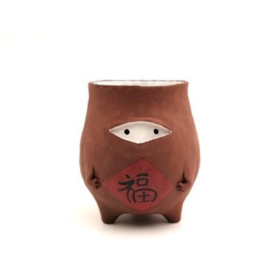 China New Design Viable Peep Doll Series Creative Milk Tea Porcelain Ceramic Cups With Cute Shape for sale